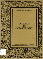 Cubierta del libro Colección de cantos vizcainos (Museo de Arte e Historia de Durango, 1988)